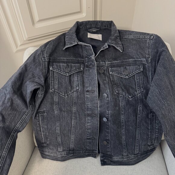 Everlane Washed Black Jean Jacket Size S - Picture 1 of 4